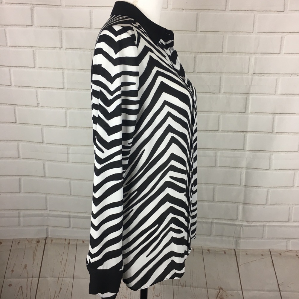 Vince Camuto Zebra Print Chiffon Oversized Top - image 4